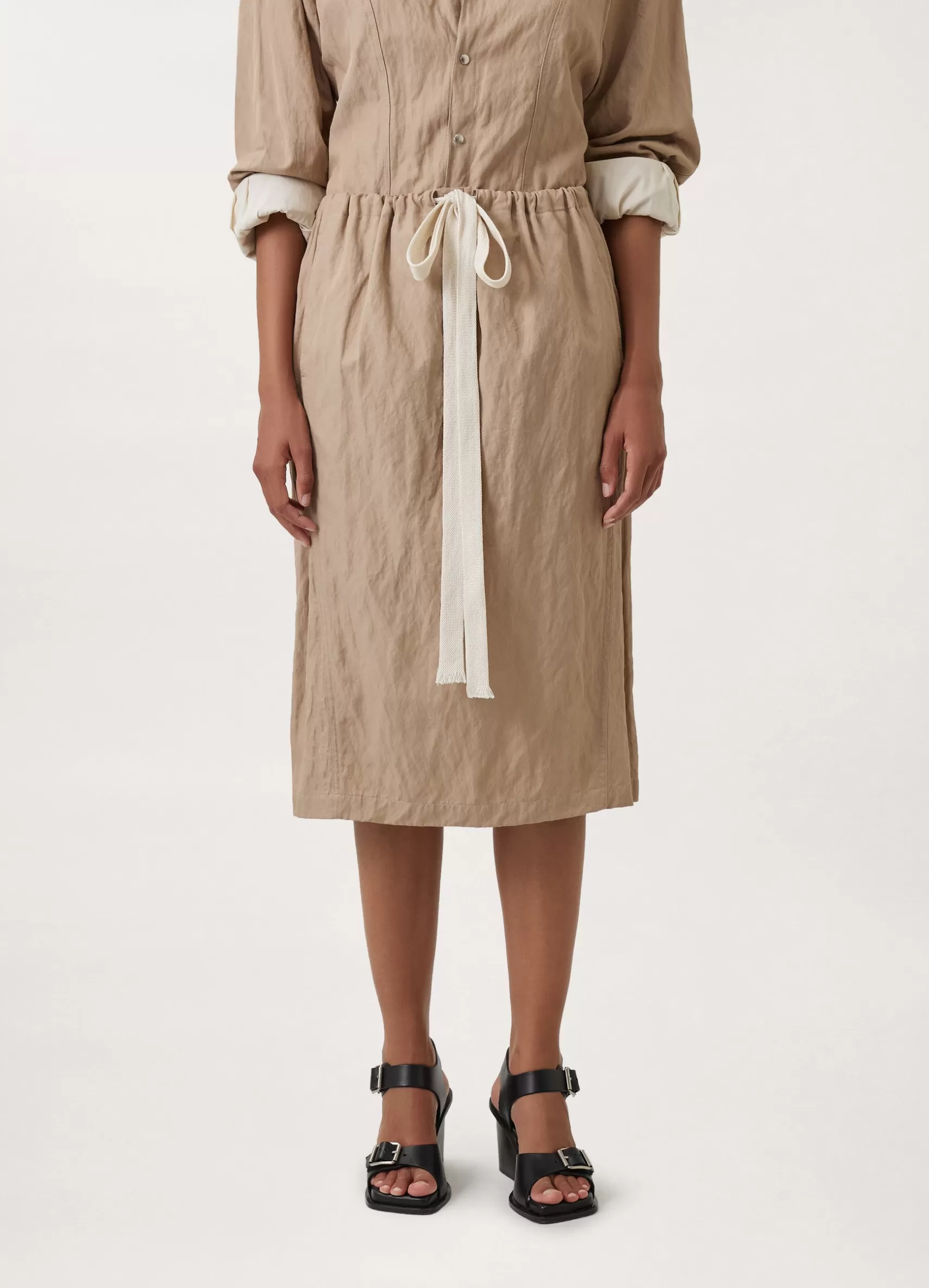 Crinkled Drawstring Skirt<LEMAIRE Hot