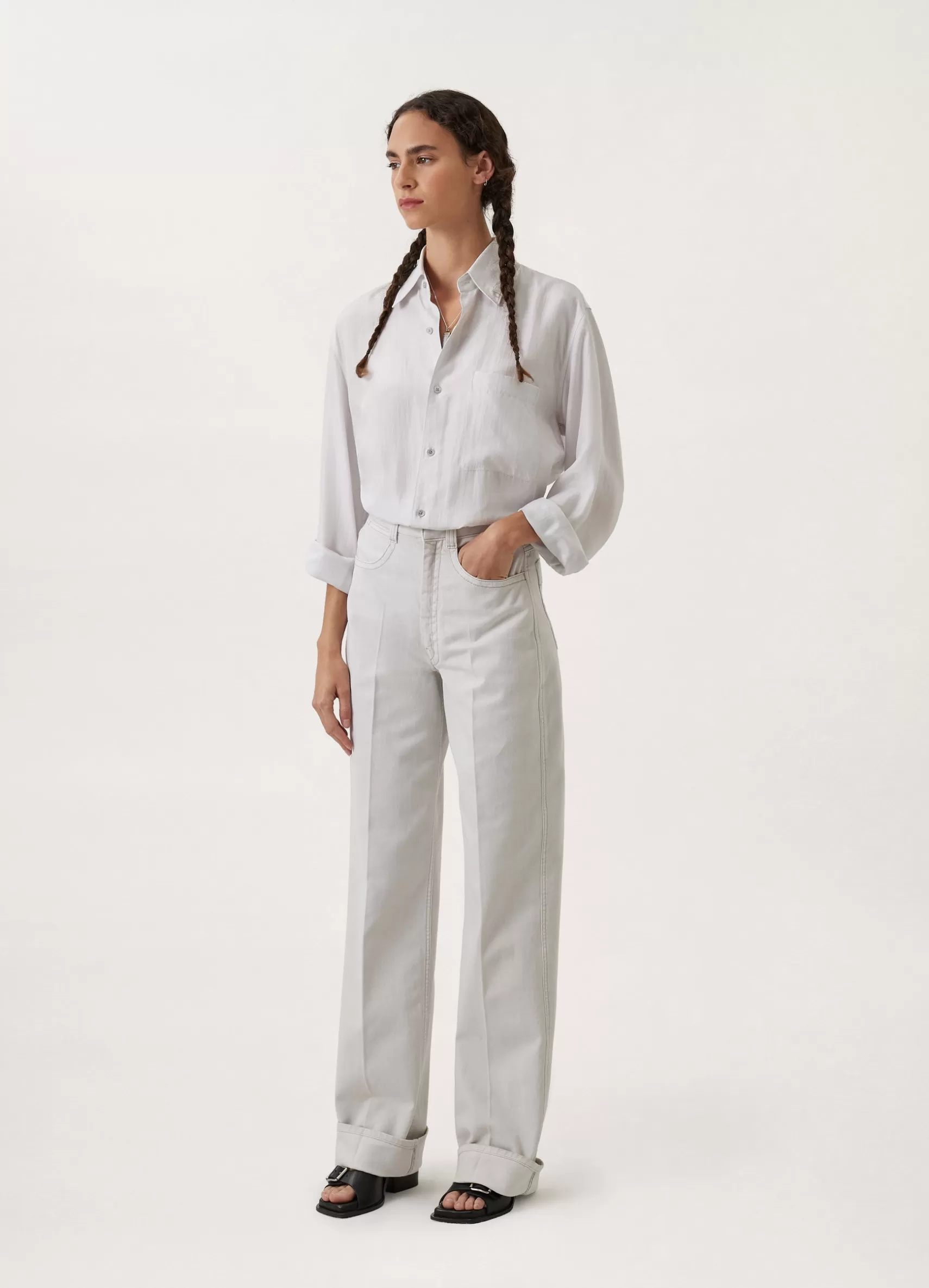 Denim High Waisted Pants<LEMAIRE Flash Sale