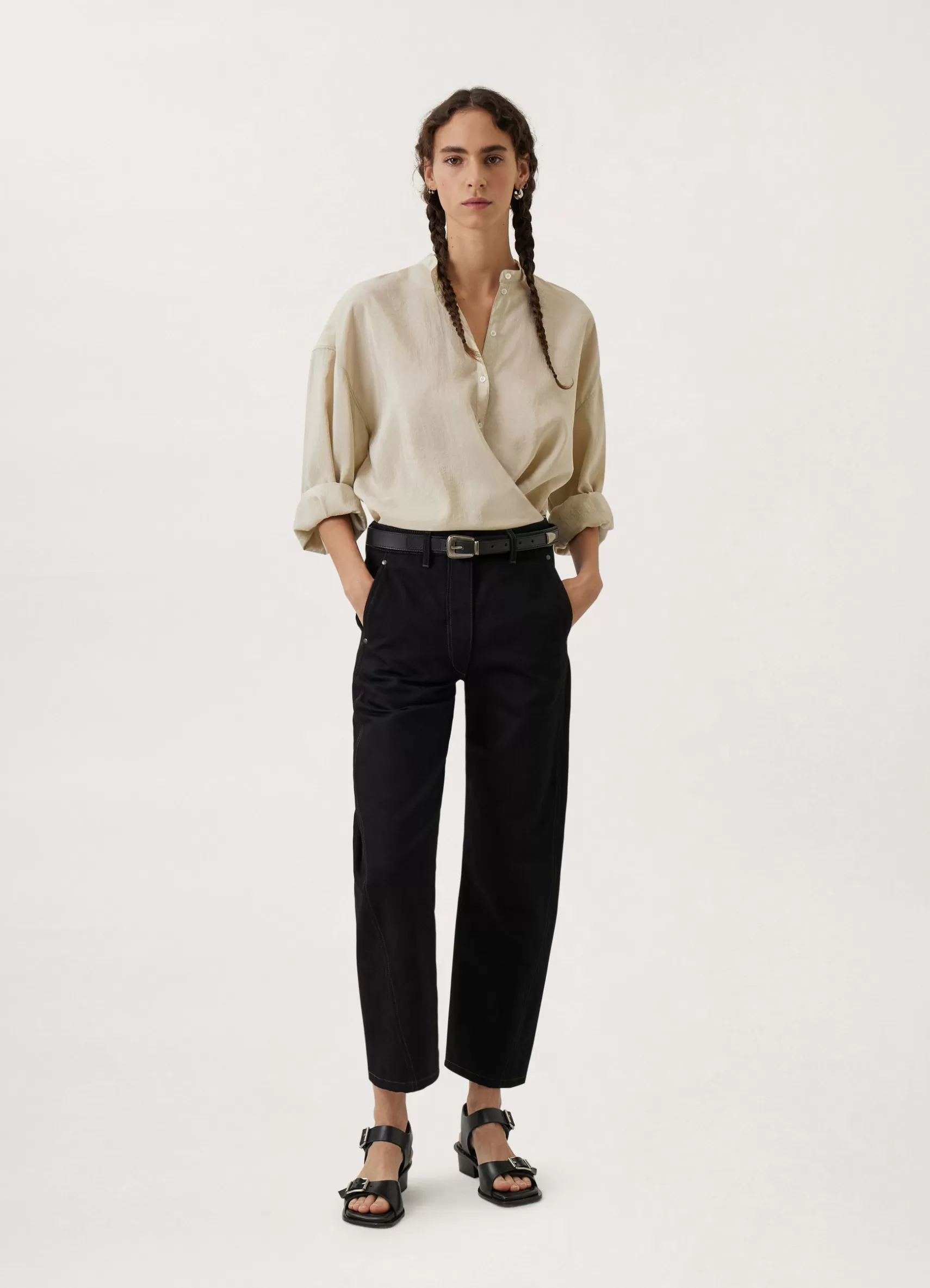 Denim Twisted Pants<LEMAIRE Fashion