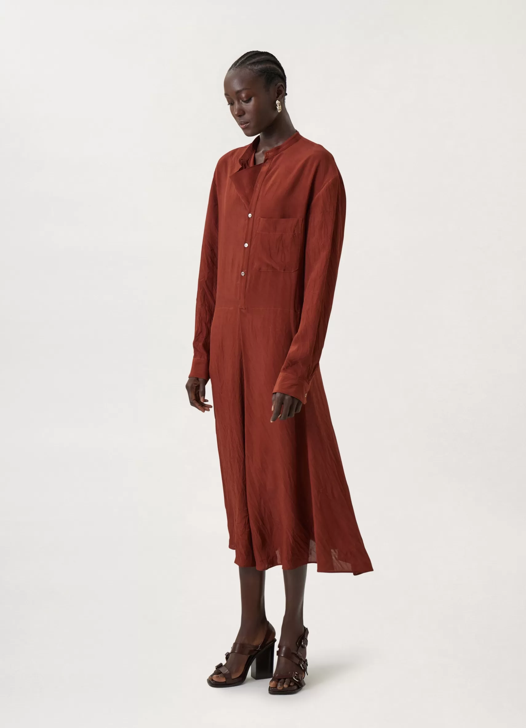 Gusset Collar Shirt Dress<LEMAIRE Cheap