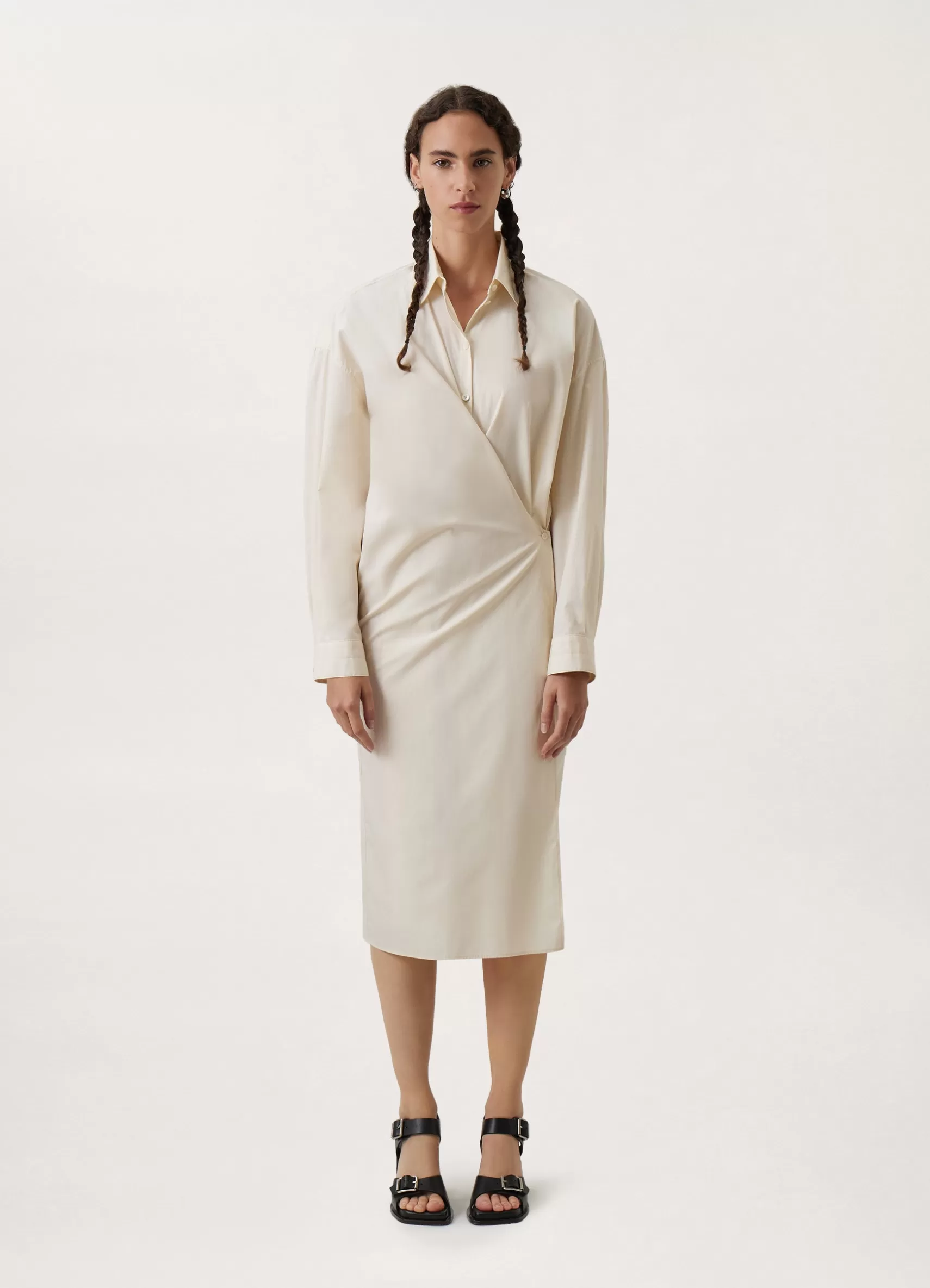 Straight Collar Twisted Dress<LEMAIRE Best Sale